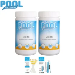 Klortabletter til svømmebassiner - Poolpower - 2 kg & WAYS Reparationssæt og teststrimler