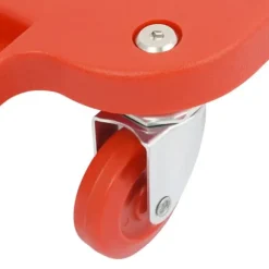 Knævogn - Rullende knæpude med 5 svingbare hjul - Max 100 kg - 51×14 cm - Plast - Rød