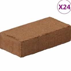 Kokosblokke til plantevækst - Økologisk vækstmedium | 24 stk. | 650 g pr. stk. | Totalvægt: 15,6 kg