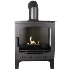 Komfur bioethanol komfur - Fritstående model pejs af metal og glas - Opvarmning 2,5 KW