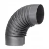 Komfurrør - bøjning - 90 grader - 2mm stål - Ø 120 mm - sort