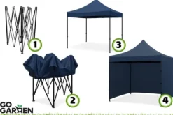 Kommercielt selvsamlende havepavillontelt campingpavillon 3x3 m