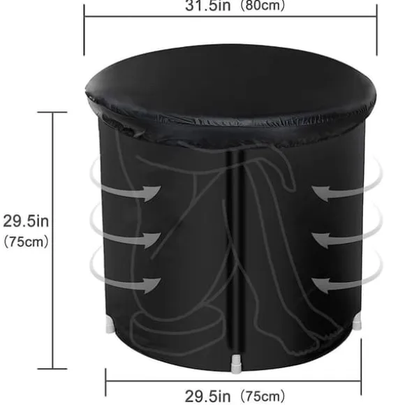 Kompakt og transportabelt koldtvandsbassin 75x75 cm med materiale med høj densitet