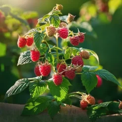 Kompakt sommerhindbær - Sæt med 2 - Rubus idaeus - Højde 50-60cm - ⌀15cm