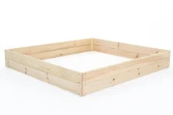 Kompakt 120x120x18 cm fyrretræs højbed med bunddug til bybalkoner