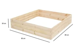 Kompakt 80x80x30 cm Fyrretræs Højbed med Agro-Textil Bund for Sundt Liv