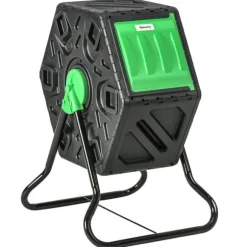Kompostbeholder 65 L – drejelig hurtigkompost, vejrbestandig plast 60×49×77 cm