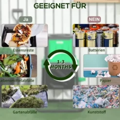 Kompostbeholder 65 L – drejelig hurtigkompost, vejrbestandig plast 60×49×77 cm