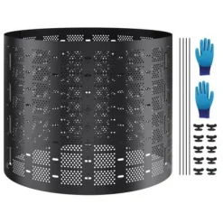 Kompostbeholder, 832,8 L, 335x90 cm, Sort, HDPE