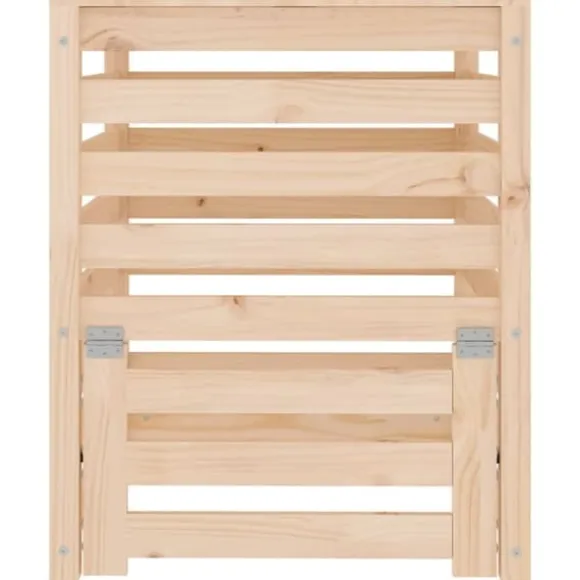 Kompostbeholder i massivt fyrretræ - Stor kapacitet | Størrelse: 63,5x63,5x77,5 cm