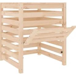 Kompostbeholder i massivt fyrretræ - Stor kapacitet | Størrelse: 63,5x63,5x77,5 cm