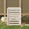 Kompostbeholder i massivt fyrretræ - Stor kapacitet | Størrelse: 63,5x63,5x77,5 cm | Farve: Hvid