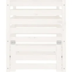 Kompostbeholder i massivt fyrretræ - Stor kapacitet | Størrelse: 63,5x63,5x77,5 cm | Farve: Hvid