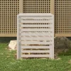 Kompostbeholder i massivt fyrretræ - Ideel til haveaffald | Størrelse: 82,5x82,5x99,5 cm | Farve: Hvid
