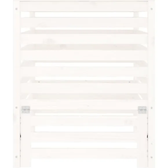 Kompostbeholder i massivt fyrretræ - Ideel til haveaffald | Størrelse: 82,5x82,5x99,5 cm | Farve: Hvid