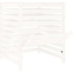 Kompostbeholder i massivt fyrretræ - Ideel til haveaffald | Størrelse: 82,5x82,5x99,5 cm | Farve: Hvid