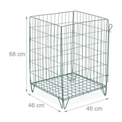 Kompostbeholder, Metal, 68x46x46 cm, Grøn