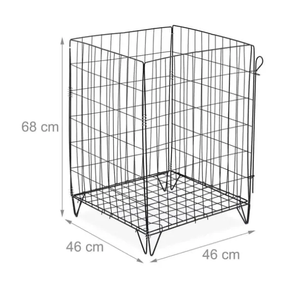 Kompostbeholder, metalnet, 68x46x46 cm, sort