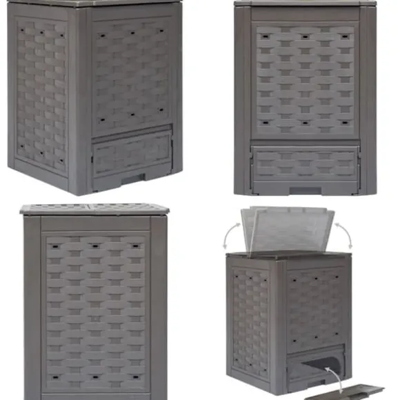 Kompostbeholder til haven 300 l 60 x 60 x 83 cm brun - Kompostbeholder Til Haven - Kompostbeholdere Til Haven - Home & Living