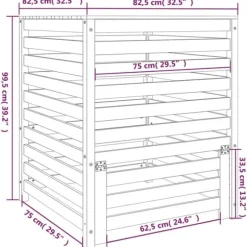 Kompostbeholder 82,5x82,5x99,5 cm massivt fyrretræ hvid - Kompostbeholder - Kompostbeholdere - Home & Living