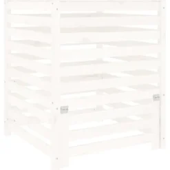 Kompostbeholder 82,5x82,5x99,5 cm massivt fyrretræ hvid - Kompostbeholder - Kompostbeholdere - Home & Living