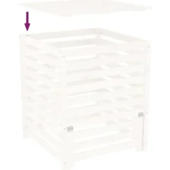 Kompostbeholder 82,5x82,5x99,5 cm massivt fyrretræ hvid - Kompostbeholder - Kompostbeholdere - Home & Living