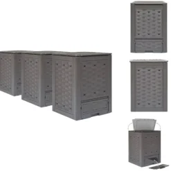 Kompostbeholdere - Living kompostbeholdere 3 stk. 60 x 60 x 83 cm 900 l brun