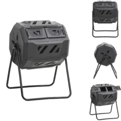 Kompostbeholdere - Living kompostbeholder til have 73x64x95 cm 160 l sort