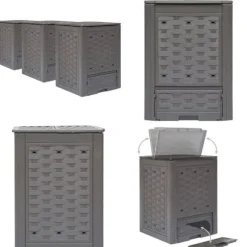 Kompostbeholdere 3 stk. 60 x 60 x 83 cm 900 l brun - Kompostbeholder Til Haven - Kompostbeholdere Til Haven - Home & Living