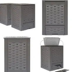 Kompostbeholdere 2 stk. 60 x 60 x 83 cm 600 l brun - Kompostbeholder Til Haven - Kompostbeholdere Til Haven - Home & Living