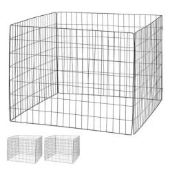 Kompostbeholdersæt, Metal, 70x90x90 cm, Sort