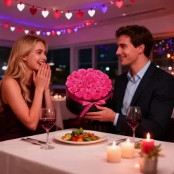 Konserverede roser - Gaveæske - 27 Stk - Evighedsroser - Langtidsholdbare - Gave til hende - Jubilæum, valentinsdag, fødselsdag - Rosenrød