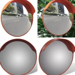 Konvekst trafikspejl PC plast orange 45 cm udendørs - Trafikspejl - Trafikspejle - Home & Living