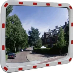 Konvekst trafikspejl rektangulært 60x80 cm med reflekser - Trafikspejl - Trafikspejle - Home & Living