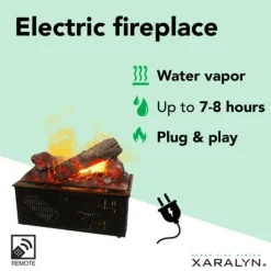 Korg Cassette 400 pejs med vanddamp - justerbar flammehøjde - fjernbetjening