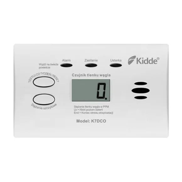 Kuliltedetektor Kidde K7DCO med display Hvid