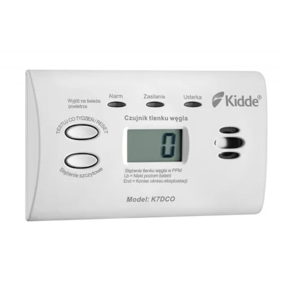Kuliltedetektor Kidde K7DCO med display Hvid