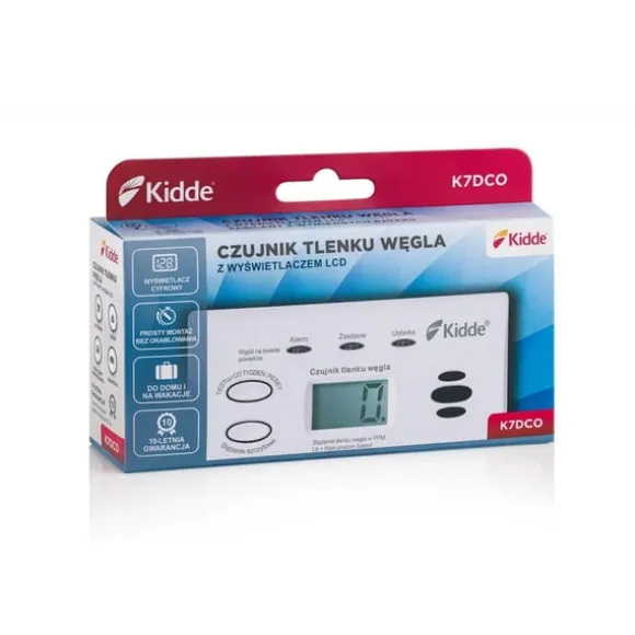 Kuliltedetektor Kidde K7DCO med display Hvid