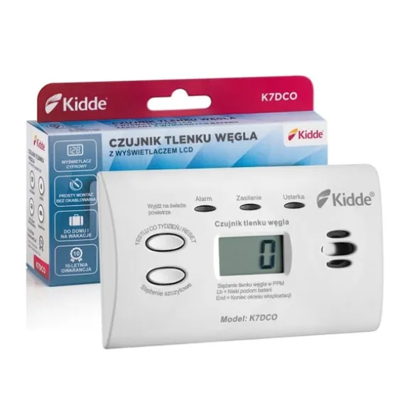 Kuliltedetektor Kidde K7DCO med display Hvid