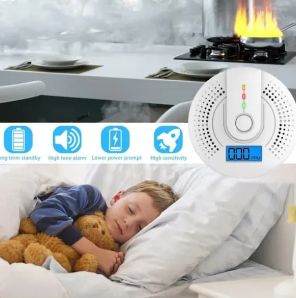 Kuliltedetektor med LCD-skærm og høj hørbar alarm – bærbar CO-detektor til hjem, campingvogn og rejser