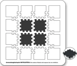 Kunstgræs Gummiflise 30mm - Puzzle System Midterstykke