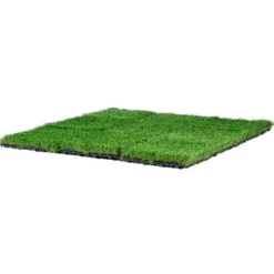 Kunstgræsfliser, 18-pak, 30,5x30,5 cm, grøn, syntetisk gulvbelægning