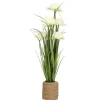 Kunstig blomst I HAVE H70cm, hvid krysantemum, græs med potte
