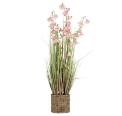 Kunstig blomst I HAVE H87cm, lilla campanula, græs med potte