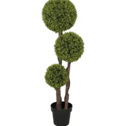 Kunstig buksbom 115 cm med potte, dekorativ plante til hjem, kontor & have