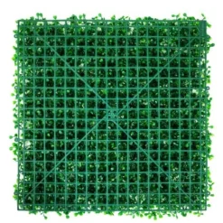 Kunstig buksbom panel, 25x25x4 cm, grøn, PE materiale