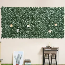 Kunstig hæk 300x150 cm, mørkegrøn, afskærmning til have & balkon