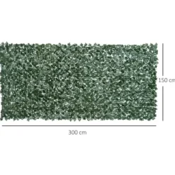 Kunstig hæk 300x150 cm, mørkegrøn, afskærmning til have & balkon
