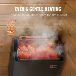 8KW Elektrisk Saunaovne, Indbygget Styring, Ideel til 8-12 m³ Hjemmespa, Energibesparende, Hurtig Opvarmning