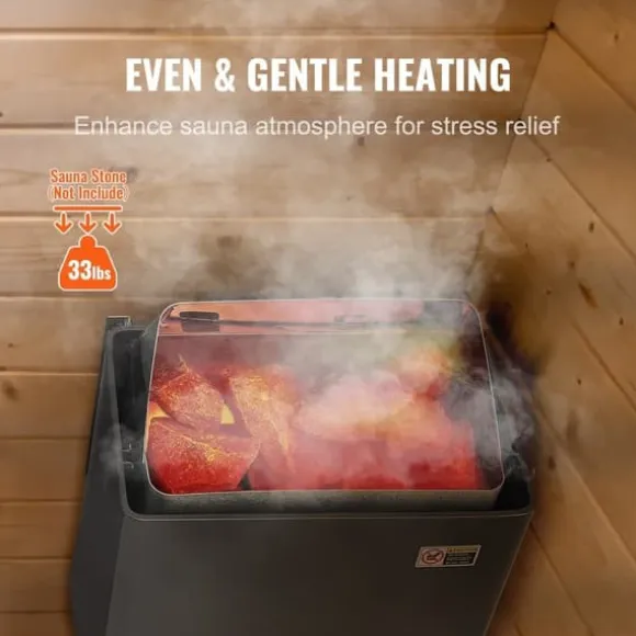8KW Elektrisk Saunaovne, Indbygget Styring, Ideel til 8-12 m³ Hjemmespa, Energibesparende, Hurtig Opvarmning